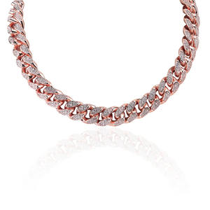 Mode plaqué or Chaîne de Liaison Cubaine HipHop glacé Cristal Chaîne Collier hommes design de mode simple chaîne en or collier - Product Image 5