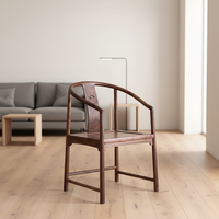 Sillón Chino Moderno de Nogal Negro al por Mayor, Multiusos para Sala de Estar, Dormitorio, Té y Café