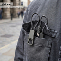 Câble de charge rapide 2 en 1 240W, porte-clés en métal aluminium et nylon, chargeur USB