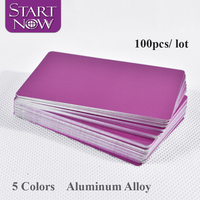 Machine de marquage au laser carte de visite 100 pcs/lot cartes de nom vierges lisses multicolores en alliage d'aluminium débogage de tôle