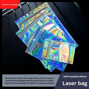 Cầu Vồng Laser phim PVC Ziplock tự niêm phong túi cho điện thoại di động Trường hợp dữ liệu cáp trang sức & Quà Tặng bao bì-Có thể tái chế - Product Image 5