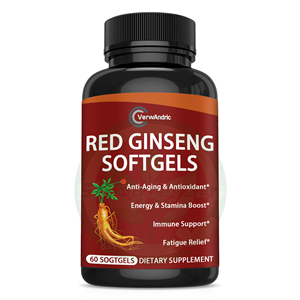 OEM ハーブ紅参ソフトジェルカプセルサプリメント 抗酸化作用、集中力、代謝バランス、免疫健康サポート - Product Image 1