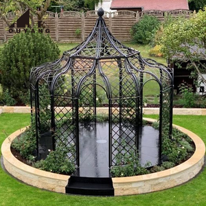 Gazebo de Hierro Fundido Negro, Moderno y de Lujo, para Jardín o Villa, Marca QUYANG, en Venta - Product Image 3