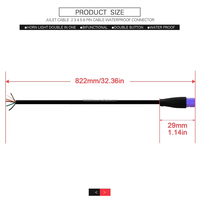 Câble d'extension de signal étanche Bafang pour vélo électrique, 2/3/4/5/6 broches, certifié CE, 80 cm, plastique et acier