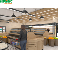 Professionele, heavy-duty metalen displaystandaard voor fruit- en groentewinkels, met hoogwaardige CRI LED-verlichting voor kleurcontrast en het presenteren van verse producten.