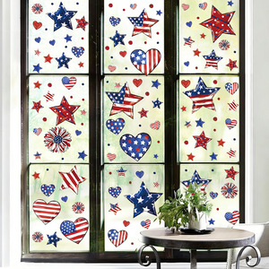 Autocollant PVC statique pour la fête de l'Indépendance des États-Unis, décalcomanie drapeau américain, décoration de verre pour le 4 juillet - Product Image 2