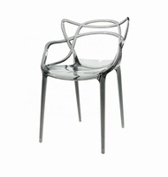 Chaise en cristal à oreilles de chat en matériau PC de haute qualité, design moderne, imperméable et écologique, siège transparent incassable pour hôtel