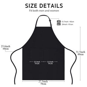 Grembiule con Pettorina a 2 Tasche Personalizzabile con Logo, Riutilizzabile, Ecologico, con Cinturino Regolabile al Collo, Spesso, per Cucina, Extra Large, con Lacci Lunghi, Lavabile - Product Image 2