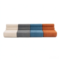 Canapé modulaire à compression, fauteuil individuel librement combinable, en tissu bouclé, canapé paresseux avec dossier à 3 niveaux, emballé en rouleau pour salon