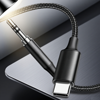 Personnalisé USB C 3.5mm Hi-Fi Stéréo Audio Adaptateur Type C Aux Tressé Câble 3.3FT Voiture Auxiliaire Mâle Cordon pour Caméra Compatible 1m