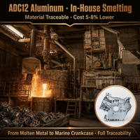 Fabricant de carter de moteur hors-bord marin en aluminium ADC12 LC170F moulé sous pression, OEM personnalisé, 18 ans d'expérience, directement de l'usine