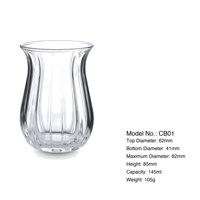 Tasse à thé en verre de 145 ml à base arrondie, logo personnalisé pour salons de thé, cafés, restaurants et marques de boissons