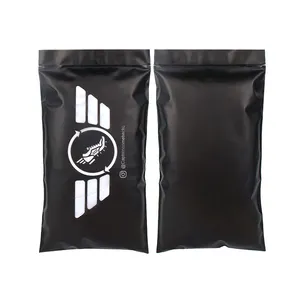 Personalised Printed Logo T-shirts Garment Socks Packaging Plastic Waterproof Black Reclosable Frosted Zip Lock Bag