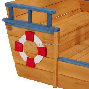 SD-SB005 Bac à sable extérieur étanche en bois avec couvercle en plastique translucide rouge clair, jouet 2-en-1 pour enfants, emballé en boîte, toutes saisons - Product Image 4