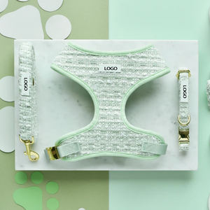 Conjunto de arnés y chaleco de collar de perro mascota ajustable sin tirones de lujo Premium de gama alta personalizado de diseñador personalizado para perros - Product Image 1