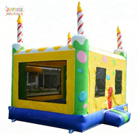 Château gonflable d'anniversaire 13x13 pieds pour enfants, château de saut extérieur pour fête d'anniversaire, parc de jeux