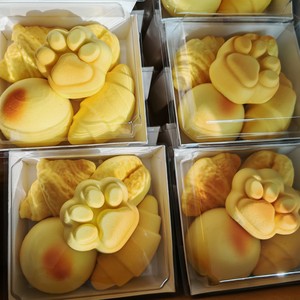 ชุดของเล่นบีบคลายเครียดรูปอุ้งเท้าแมวน่ารัก วัสดุ PU แบบผสม บรรจุกล่อง บีบแล้วคืนรูปช้า นุ่ม ชุ่มชื้น ของเล่นจำลองขนมปัง - Product Image 4