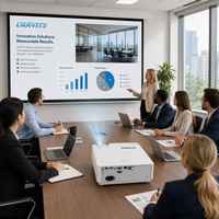 Projecteur laser DLP CAAVITS CA-V500Ui 5000 lumens, Android 11, Full HD, portable, avec haut-parleurs intégrés pour auditorium/salle de conférence