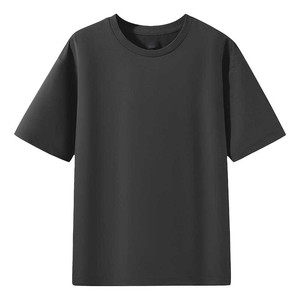 Camiseta de <span class=keywords><strong>Manga</strong></span> <span class=keywords><strong>Corta</strong></span> con Cuello Redondo, Diseño Personalizado con Logotipo Impreso, de Algodón de Secado Rápido, Color Sólido, Estilo Holgado para <span class=keywords><strong>Hombre</strong></span> y Mujer - Product Image 2