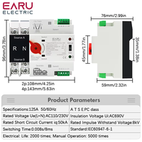 Commutateur de transfert automatique double alimentation ATS PV 2P 4P 125A AC 230V 110V, sélecteurs électriques, alimentation ininterrompue EAATS-A
