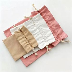 Sac en toile de coton biologique avec cordon de serrage, recyclable, logo personnalisé imprimé à l'écran, pochette d'emballage cadeau - Product Image 6