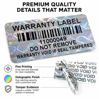 Autocollant holographique personnalisé avec logo, autocollant de sécurité holographique auto-adhésif en PET, autocollant de garantie inviolable pour l'authenticité du produit