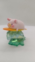 Ornement créatif cochon sur planche à roulettes, figurine en PVC d'animal de dessin animé mignon, décoration pour la maison, le bureau ou la voiture, jouet cadeau