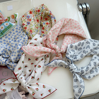 Foulard carré en coton imprimé pour femme, 21,65 x 21,65 pouces, léger, motif floral vintage, pour usage quotidien