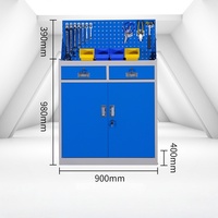 Chariot d'atelier métallique à 2 tiroirs, robuste, en acier laminé à froid, chariot à outils, armoire roulante de rangement pour garage et atelier, vente directe usine OEM