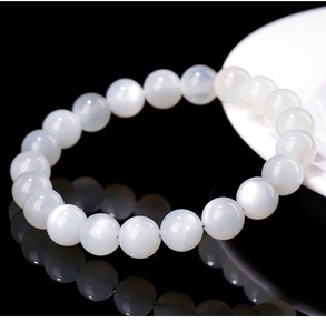 Bracelet en pierre de lune blanche naturelle, perles rondes modernes et durables pour femmes, méditation spirituelle, énergie apaisante, bijoux en cristal, cadeau - Product Image 4