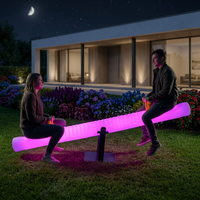 Manège de Noël extérieur à double balançoire carrée pour enfants, alimenté par énergie solaire, avec éclairage LED et télécommande, indice de protection IP54