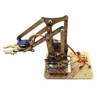 Kit de bras robotique en acrylique programmable pour Arduino STEM Robotics DIY avec points de montage de servo