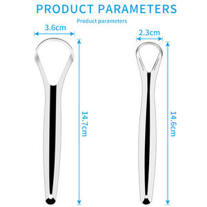 Wholesale Cross-Border Stainless Steel Tongue Scraper Oral <b>Cleaning</b> Tool with Laser Logo Bare Tongue <b>Brush</b> and Cleaner - Product Image 6