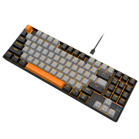 TKL-Teclado mecánico para juegos de ordenador, interruptor rojo, retroiluminación LED, con cable, novedad