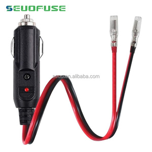 12V hợp nhất xe thay thế thuốc lá nhẹ hơn Nam cắm với dẫn mở rộng dây cáp điện 16awg 15cm - Product Image 4