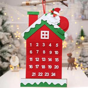 Décorations de Noël <span class=keywords><strong>pour</strong></span> enfants Feutre Père Noël Calendrier Pendentif Arbre de Noël <span class=keywords><strong>Figurine</strong></span> et jouets Coffret cadeau - Product Image 2