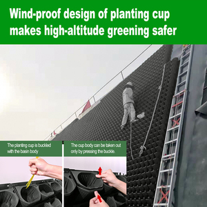 Jardinière murale verticale carrée en plastique, pots <span class=keywords><strong>de</strong></span> fleurs suspendus, conteneur auto-arrosant, écologique, moderne - Product Image 3