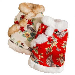 Abrigo Acolchado <span class=keywords><strong>de</strong></span> Algodón para <span class=keywords><strong>Perros</strong></span> y Gatos, Otoño Invierno, Diseño Floral Festivo <span class=keywords><strong>de</strong></span> Año Nuevo, Estilo Casual para Cachorros, Bichón, Teddy - Product Image 1