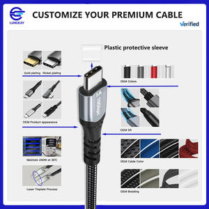 LUNG KAY <b>USB</b> C Extension <b>Cable</b> Right Angle Nylon PVC Jacket USB3.1 Fast Charging 5A 100W PD Type C <b>to</b> <b>USB</b> C Male <b>to</b> Female <b>Cable</b> - Product Image 4