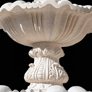 Fontaine de jardin en marbre naturel sculpté à la main de luxe, grande sculpture en marbre pour la décoration de villas et de parcs - Product Image 4