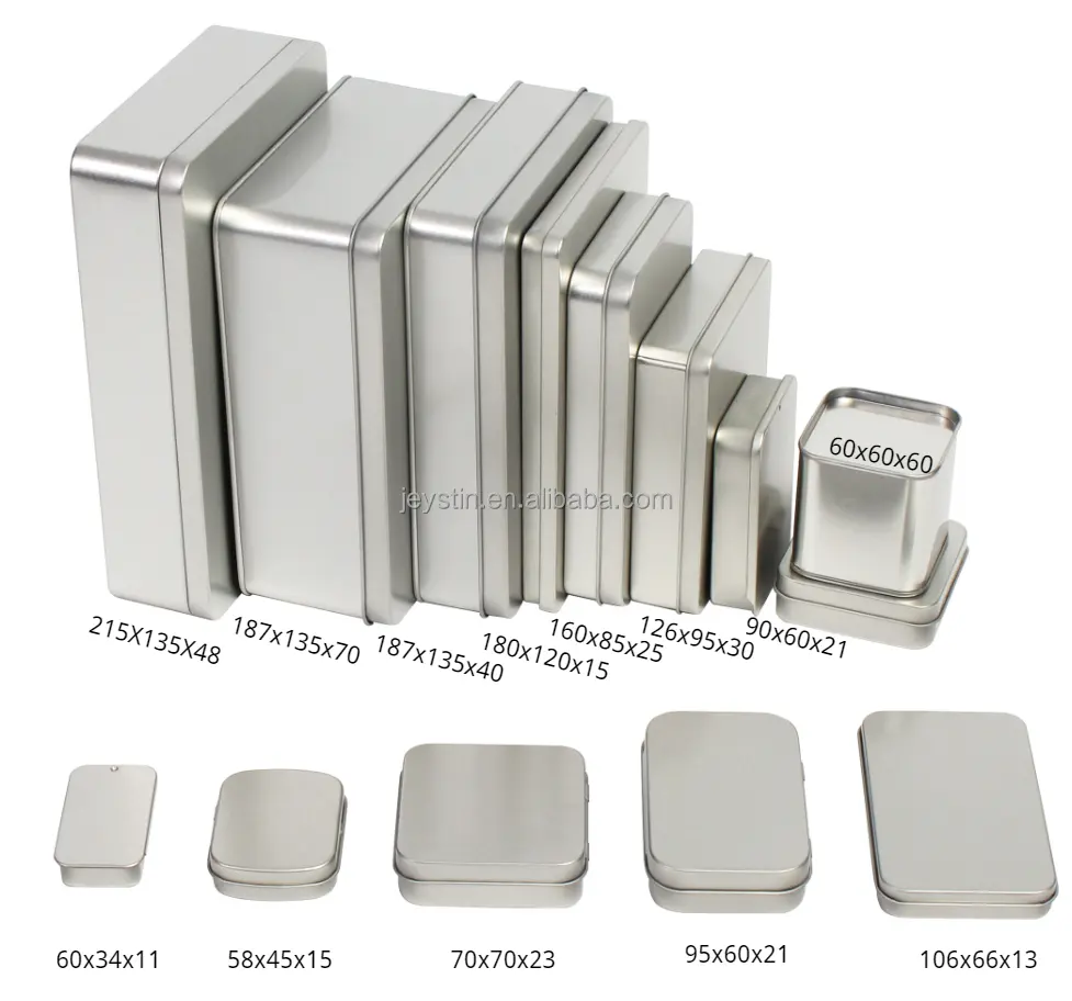 Manufacturers custom size and printing food grade aluminum small metal hinge packaging tin box