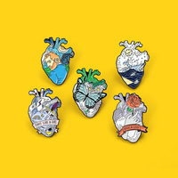 Nouvelle Épingle à Cravate Créative en Alliage de Zinc avec Motif de Peinture à l'Huile de Dessin Animé, Conception Personnalisée pour Vêtements