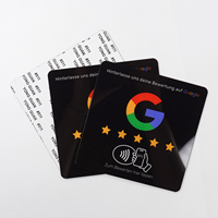Etiqueta Acrílica NFC Negra con la Símbolica de Google Review para Alemania, 215 Tap to Rate, Letrero para Redes Sociales para Tiendas en Alemania