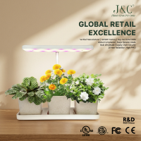 Kit de jardinage d'intérieur de table avec lampe de culture LED à spectre complet 10W, 3 pots auto-arrosants, minuteur et variateur 5 niveaux pour la maison et le bureau CE