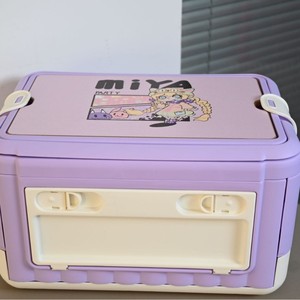 Cesta Plegable Portátil de Plástico <span class=keywords><strong>para</strong></span> Regalos, Cesta de Picnic <span class=keywords><strong>para</strong></span> Exteriores con Apertura Lateral, Caja de Almacenamiento <span class=keywords><strong>para</strong></span> Aperitivos y <span class=keywords><strong>Juguetes</strong></span> con Protección Contra el Polvo - Product Image 4