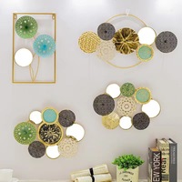 Décoration murale en métal en forme de feuille de luxe, vente en gros OEM, pour salon, véranda, fond de canapé ou télévision
