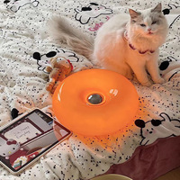 Lampe murale créative en verre en forme de donut, prise USB, lumière LED, lumière d'ambiance, interrupteur tactile pour salon, chevet, bureau, éclairage