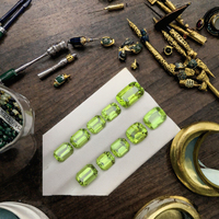 Pierres précieuses naturelles Mehrajudin Gems, péridot, pierres précieuses en vrac, taille émeraude, vert, 0,5 ct, dichroïsme, pour la fabrication de bijoux