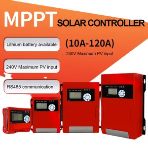 Controlador de carga automático para painel solar, 6v 12v 10a, regulador de tensão, carregador de bateria, mppt, controle de temperatura