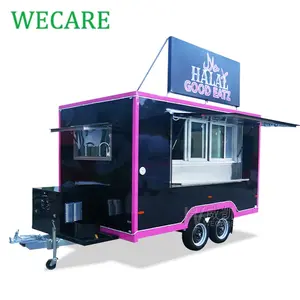 WECARE trainabile Coffee Shop Mobile Hotdog gelato carrello per alimenti completamente attrezzato quadrato BBQ concessione Grill rimorchi per alimenti in vendita
